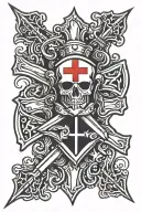 knights Templar cross tattoo design idea