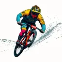 Mtb downhill race tattoo design idea