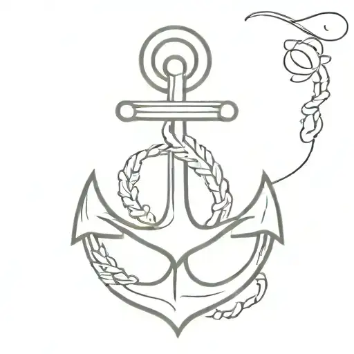 anchor with an area to add text 'grandpa' and a infinity sign  tattoo design idea