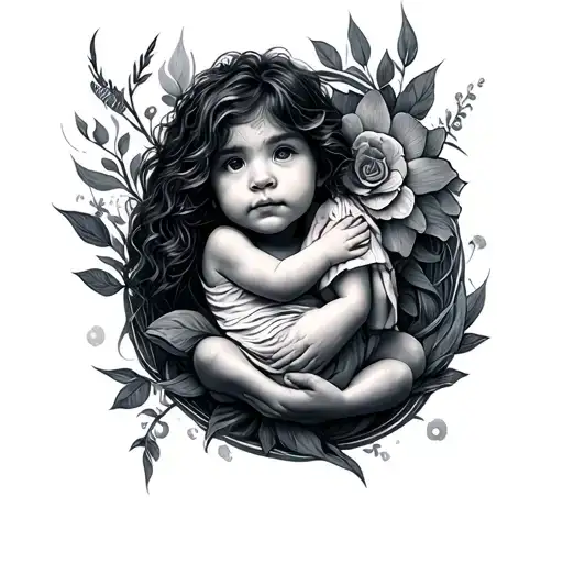 Inner Child held by me tattoo design idea