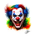 evil clown face tattoo design idea