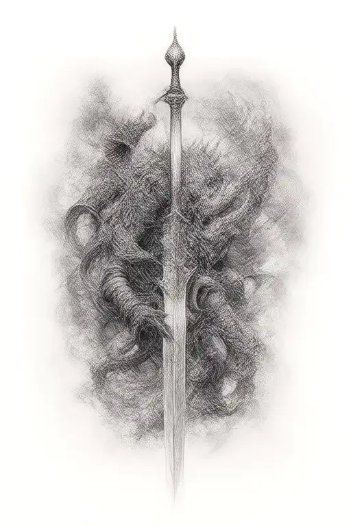 Sword Dragon Slayer tattoo design idea