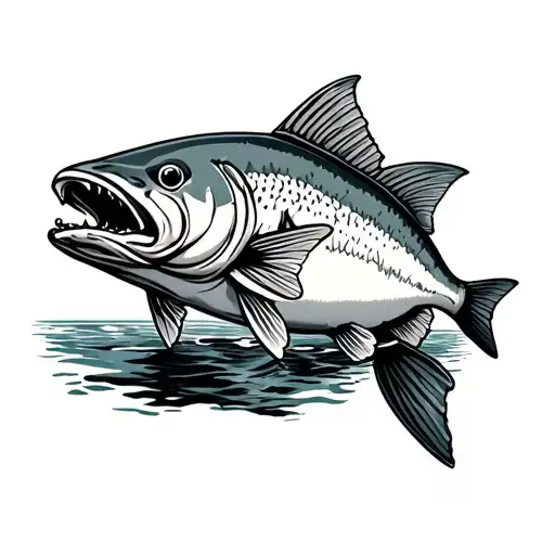 king salmon, gillnet, alaska tattoo design idea