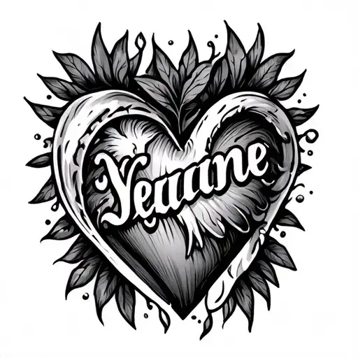 Name Inside A Heart tattoo design idea