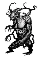 fighting demons crawling out ADHD tattoo design idea