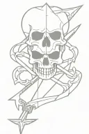 skull dagger heart tattoo design idea