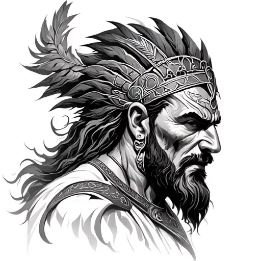 african God Of War tattoo design idea