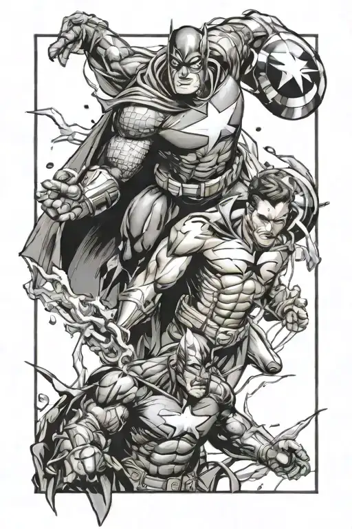 marvel vs dc tattoo design idea