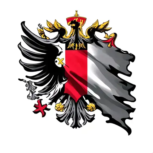 Albanian Flag ripping tattoo design idea