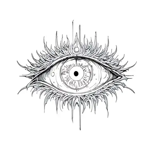 eye of Sauron  lots of cyber sigilism  tattoo design idea