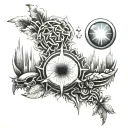 tiny positive energy tattoo design idea