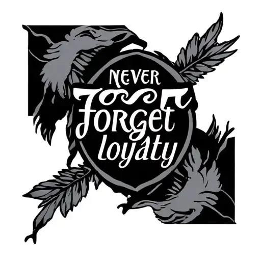 never forget loyalty  tattoo design idea