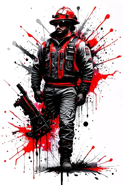 Engineer and seafarer full sleeve colorful tattoo design idea