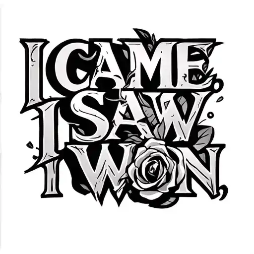 I came, I saw, I won tattoo design idea
