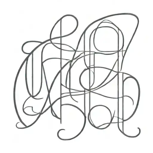 overlapping letters A J G tattoo design idea
