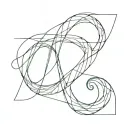 overlapping letters A J G tattoo design idea