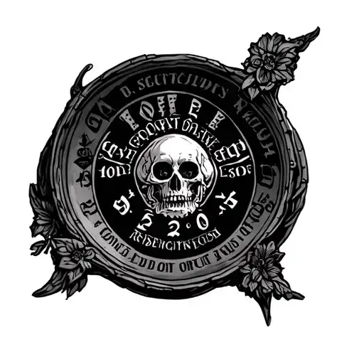Ouija Board Plate Piece tattoo design idea