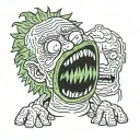 Pickle Rick tattoo design idea