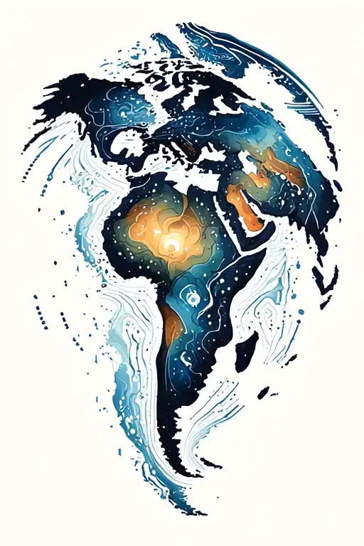 world map adventure tattoo design idea