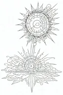 Sun rays tattoo design idea