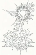 Sun rays tattoo design idea