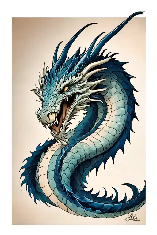 shiryu undead dragon tattoo design idea
