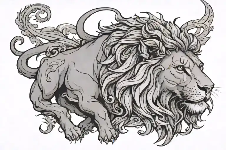 astrological sign leo wearing tattoo design idea