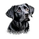 Black Lab tattoo design idea