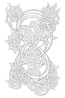 Design a tattoo incorporating the infinity symbol with traditional Chinese and Scottish symbols tattoo design idea