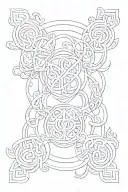 Design a tattoo incorporating the infinity symbol with traditional Chinese and Scottish symbols tattoo design idea