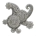 moon cake tattoo design idea