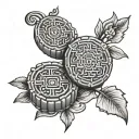 moon cake tattoo design idea