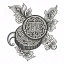moon cake tattoo design idea