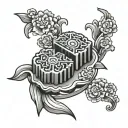 moon cake tattoo design idea