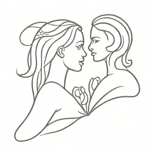 mother daughter tattoo design idea