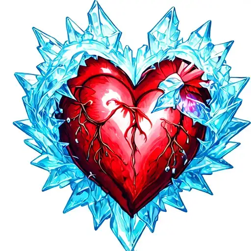 a heart made of ice  tattoo design idea