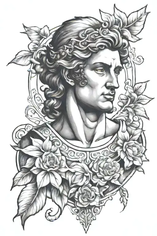 Apollo greek god tattoo design idea