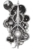 dungeons amd dragons, space, dark, mystical, witchy themed tattoo tattoo design idea