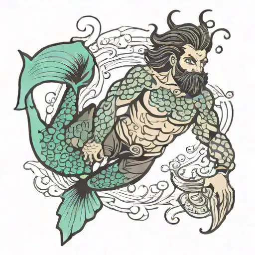 I like to dive and like to merman  tattoo design idea