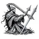 king Arthur taking scalibur tattoo design idea