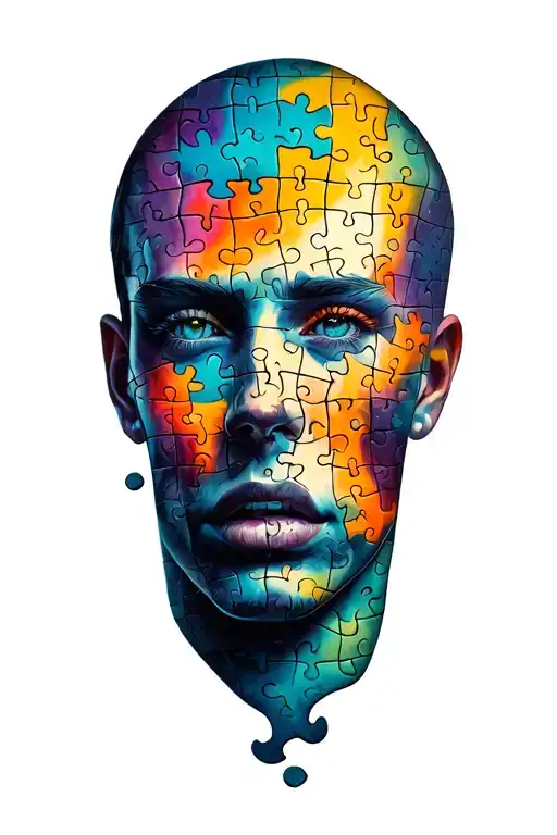 jigsaw puzzle pieces forming tattoo design idea