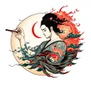 creation of Adam dark side tattoo design idea