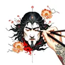 creation of Adam dark side tattoo design idea