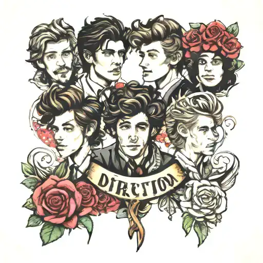the band one direction  tattoo design idea
