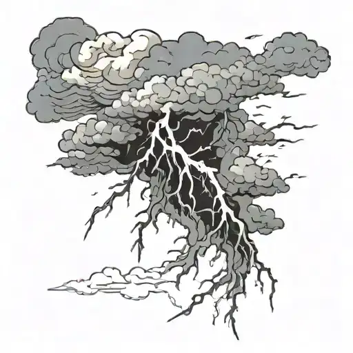 thunder and lightning storm tattoo design idea