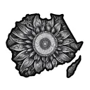 Africa continent with kenya tattoo design idea