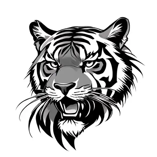 Japanese Tiger Head tattoo design idea