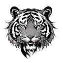 Japanese Tiger Head tattoo design idea