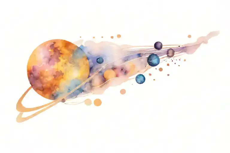 flag of the solar system tattoo design idea