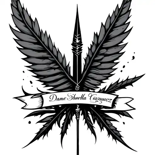 Flecha with name Danae Isabella Vázquez Gonzalez tattoo design idea